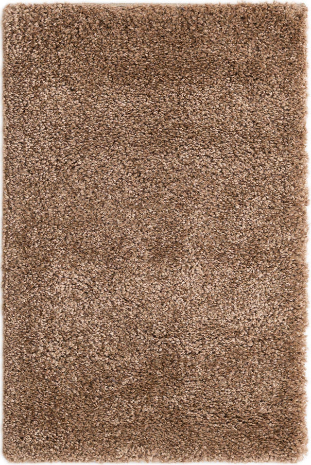 Light Brown 2' 2 x 3' 1 Solo Rectangle Area Rug Thick Soft Touch Fluffy & Plush Shaggy Pile