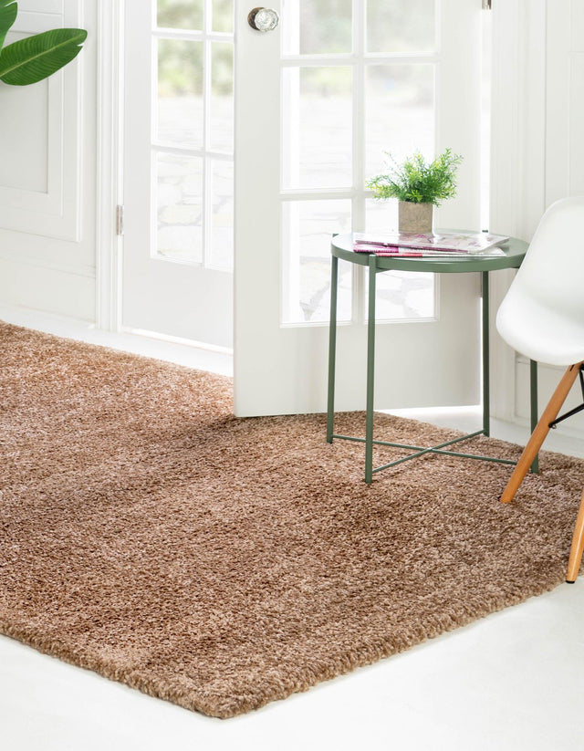 Light Brown 10' x 13' Solo Rectangle Area Rug Thick Soft Touch Fluffy & Plush Shaggy Pile Durable Minimalist Carpet for Classic Interior Design for Sale at Rug Engine