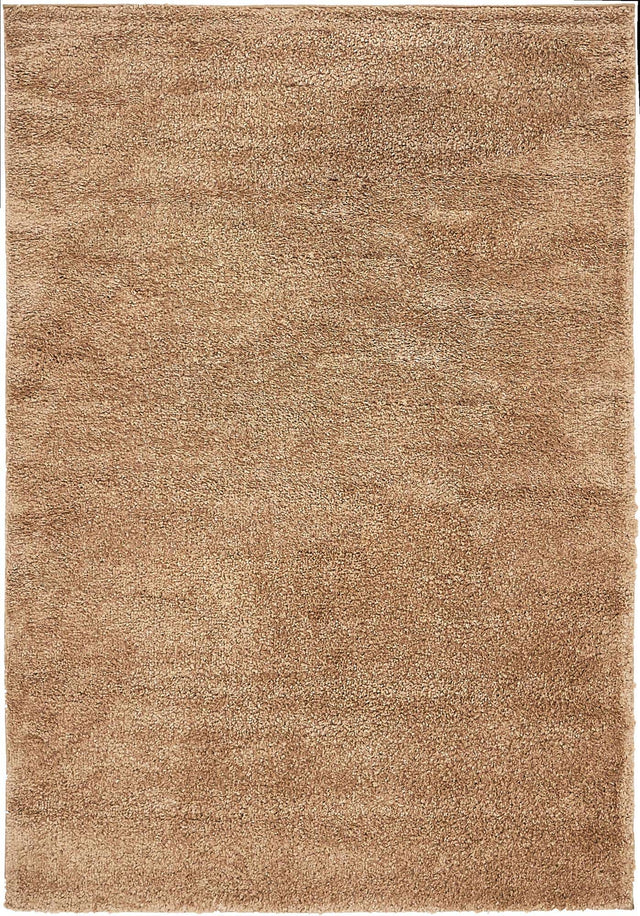 Light Brown 5' 3 x 7' 7 Solo Rectangle Area Rug Thick Soft Touch Fluffy & Plush Shaggy Pile