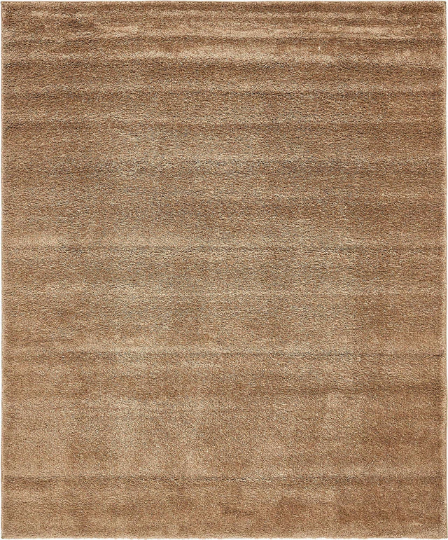 Light Brown 8' x 10' Solo Rectangle Area Rug Thick Soft Touch Fluffy & Plush Shaggy Pile