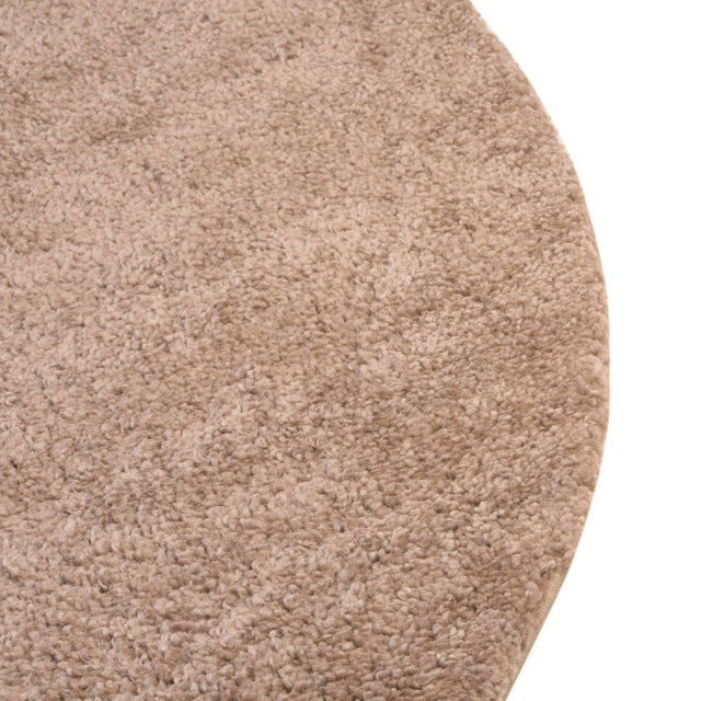 Light Brown 6' 1 x 6' 1 Solo Round Area Rug Thick Soft Touch Fluffy & Plush Shaggy Pile