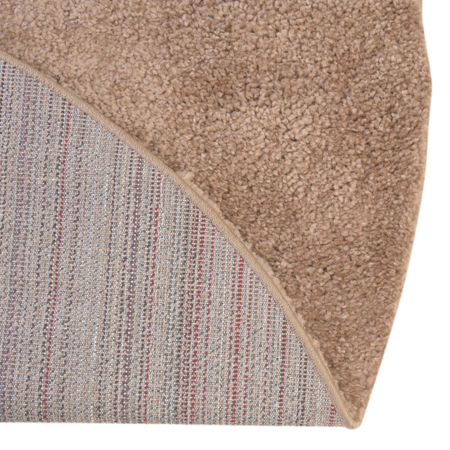 Light Brown 6' 1 x 6' 1 Solo Round Area Rug Thick Soft Touch Fluffy & Plush Shaggy Pile