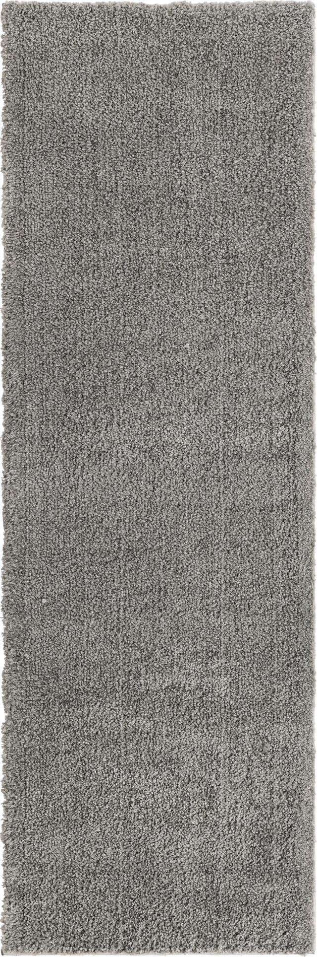 Gray 2' 2 x 6' 9 Solo Runner Area Rug Thick Soft Touch Fluffy & Plush Shaggy Pile Durable Minimalist Carpet for Classic Interior Design for Sale at Rug Engine