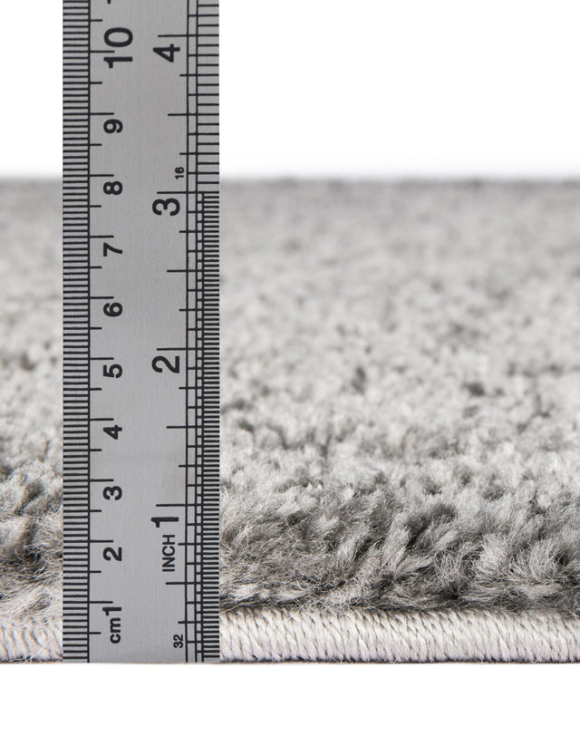 Gray 5' 3 x 5' 3 Solo Round Area Rug Thick Soft Touch Fluffy & Plush Shaggy Pile Durable Minimalist Carpet for Classic Interior Design for Sale at Rug Engine
