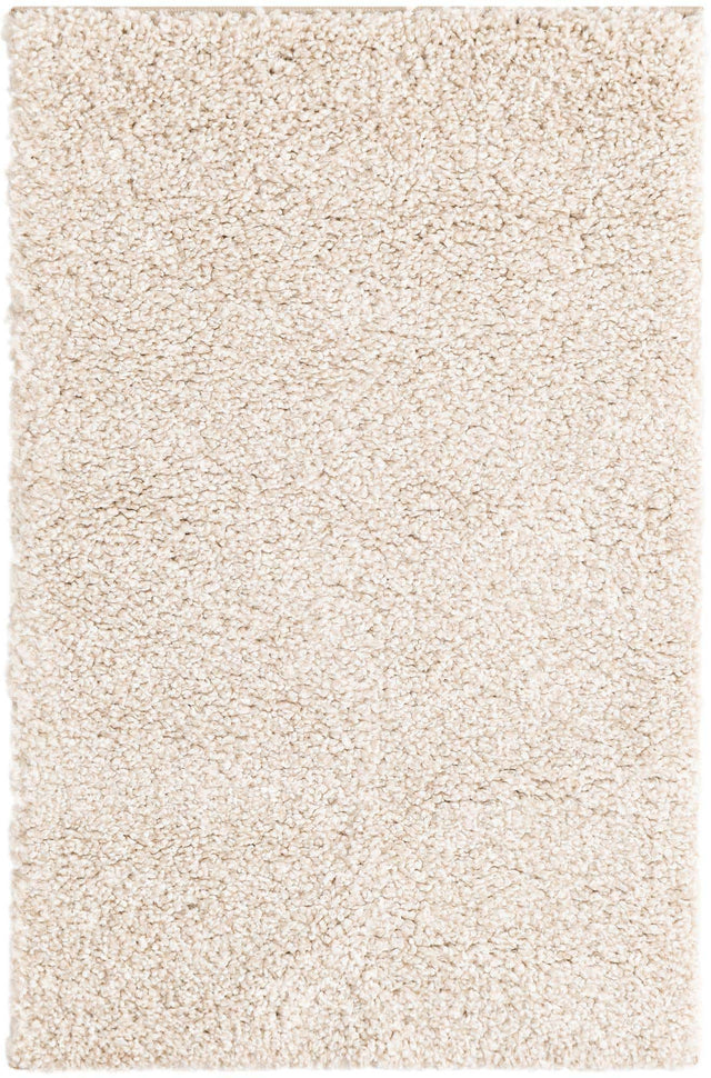 Ivory 2' 2 x 3' 1 Solo Rectangle Area Rug Thick Soft Touch Fluffy & Plush Shaggy Pile Durable Minimalist Carpet for Classic Interior Design for Sale at Rug Engine