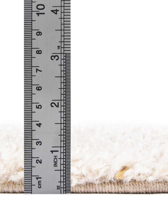 Ivory 7' 1 x 10' Solo Rectangle Area Rug Thick Soft Touch Fluffy & Plush Shaggy Pile