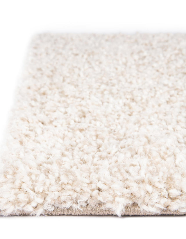 Ivory 7' 1 x 10' Solo Rectangle Area Rug Thick Soft Touch Fluffy & Plush Shaggy Pile