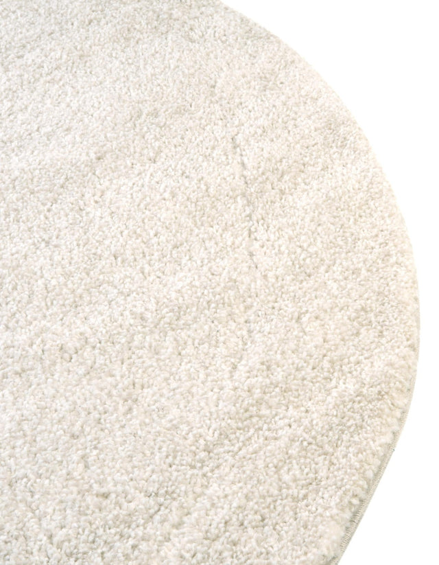 Ivory 6' 1 x 6' 1 Solo Round Area Rug Thick Soft Touch Fluffy & Plush Shaggy Pile