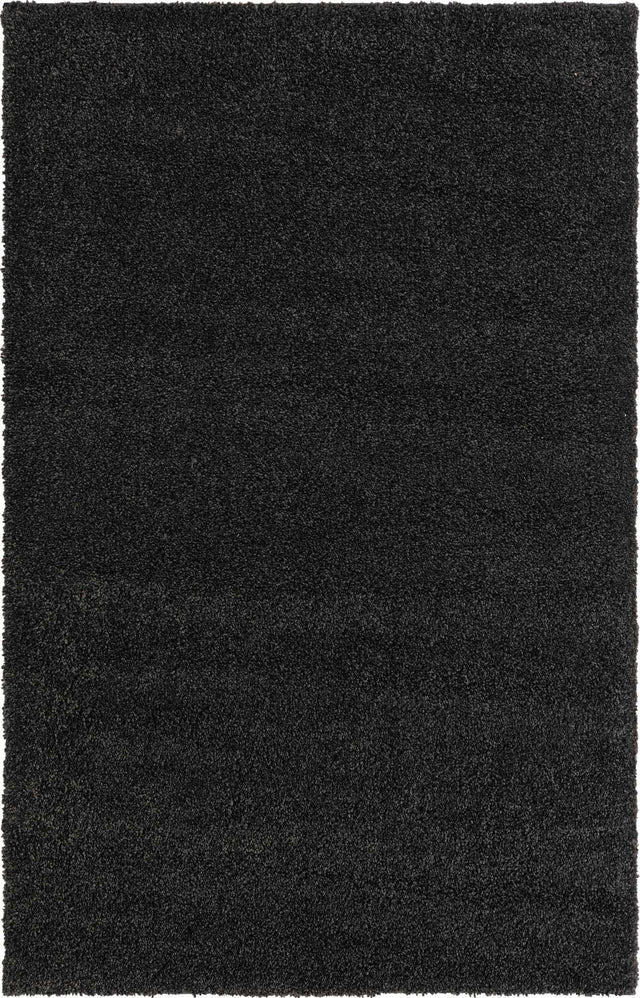 Charcoal 3' 3 x 5' 3 Solo Rectangle Area Rug Thick Soft Touch Fluffy & Plush Shaggy Pile