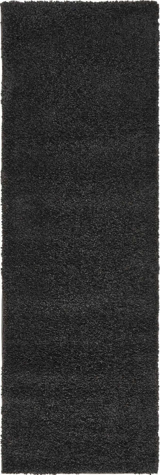 Charcoal 2' 2 x 6' 9 Solo Runner Area Rug Thick Soft Touch Fluffy & Plush Shaggy Pile Durable Minimalist Carpet for Classic Interior Design for Sale at Rug Engine
