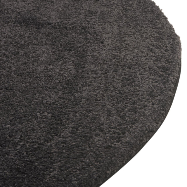 Charcoal 6' 1 x 6' 1 Solo Round Area Rug Thick Soft Touch Fluffy & Plush Shaggy Pile Durable Minimalist Carpet for Classic Interior Design for Sale at Rug Engine