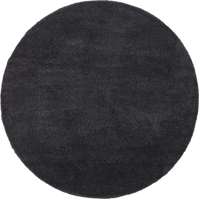 Charcoal 8' x 8' Solo Round Area Rug Thick Soft Touch Fluffy & Plush Shaggy Pile