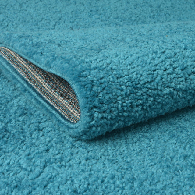 Turquoise 5' 3 x 7' 7 Solo Rectangle Area Rug Thick Soft Touch Fluffy & Plush Shaggy Pile