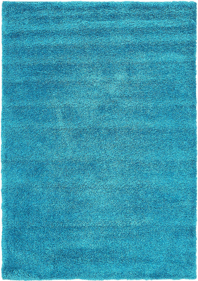 Turquoise 5' 3 x 7' 7 Solo Rectangle Area Rug Thick Soft Touch Fluffy & Plush Shaggy Pile