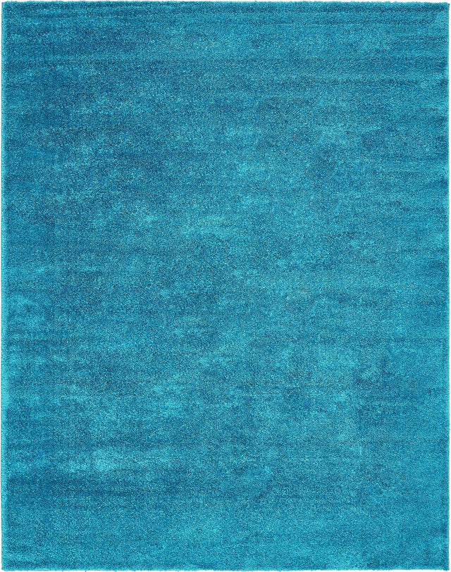 Turquoise 10' x 13' Solo Rectangle Area Rug Thick Soft Touch Fluffy & Plush Shaggy Pile
