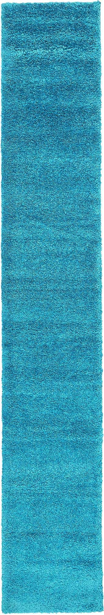Turquoise 2' 2 x 13' Solo Runner Area Rug Thick Soft Touch Fluffy & Plush Shaggy Pile Durable Minimalist Carpet for Classic Interior Design for Sale at Rug Engine
