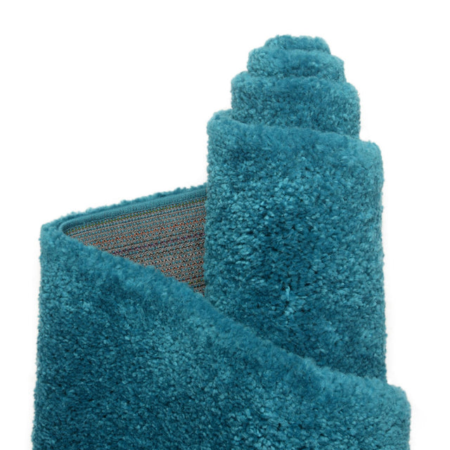 Turquoise 6' 1 x 6' 1 Solo Round Area Rug Thick Soft Touch Fluffy & Plush Shaggy Pile
