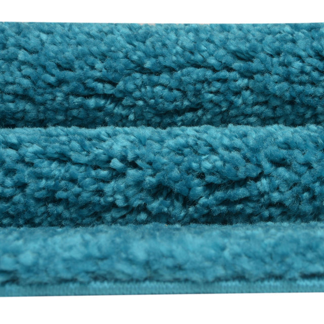 Turquoise 7' 10 x 7' 10 Solo Round Area Rug Thick Soft Touch Fluffy & Plush Shaggy Pile Durable Minimalist Carpet for Classic Interior Design for Sale at Rug Engine
