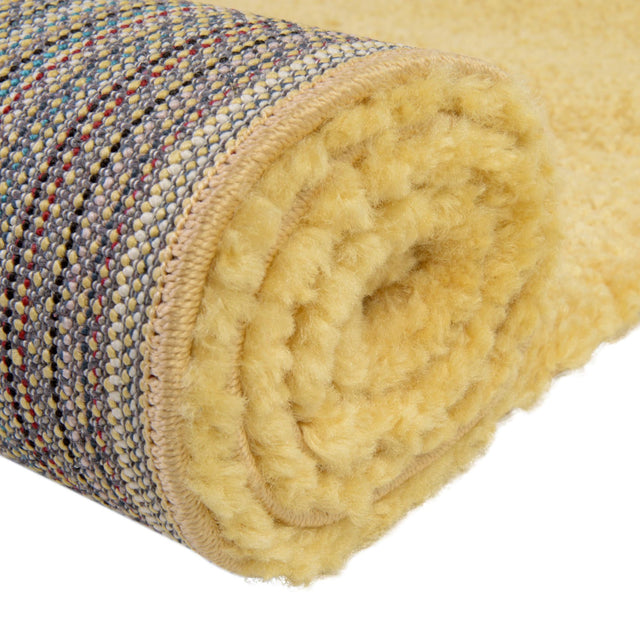 Yellow 8' x 10' Solo Rectangle Area Rug Thick Soft Touch Fluffy & Plush Shaggy Pile Durable Minimalist Carpet for Classic Interior Design for Sale at Rug Engine