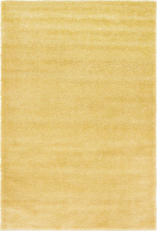 Yellow 5' 3 x 7' 7 Solo Rectangle Area Rug Thick Soft Touch Fluffy & Plush Shaggy Pile Durable Minimalist Carpet for Classic Interior Design for Sale at Rug Engine