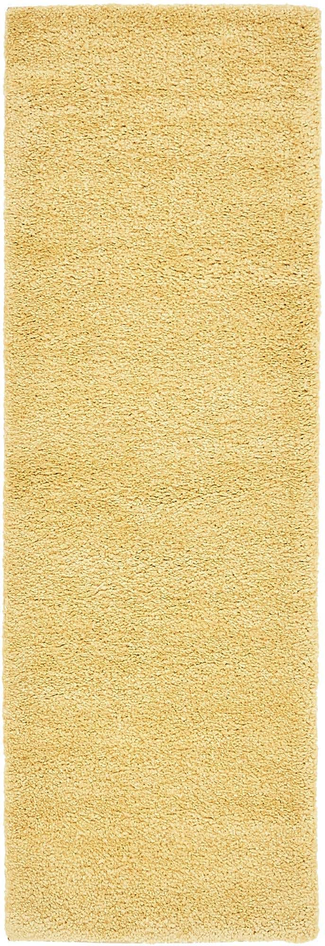 Yellow 2' 2 x 6' 7 Solo Runner Area Rug Thick Soft Touch Fluffy & Plush Shaggy Pile Durable Minimalist Carpet for Classic Interior Design for Sale at Rug Engine