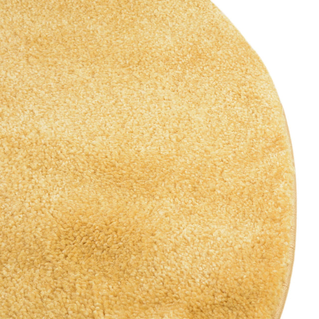 Yellow 8' x 8' Solo Round Area Rug Thick Soft Touch Fluffy & Plush Shaggy Pile Durable Minimalist Carpet for Classic Interior Design for Sale at Rug Engine
