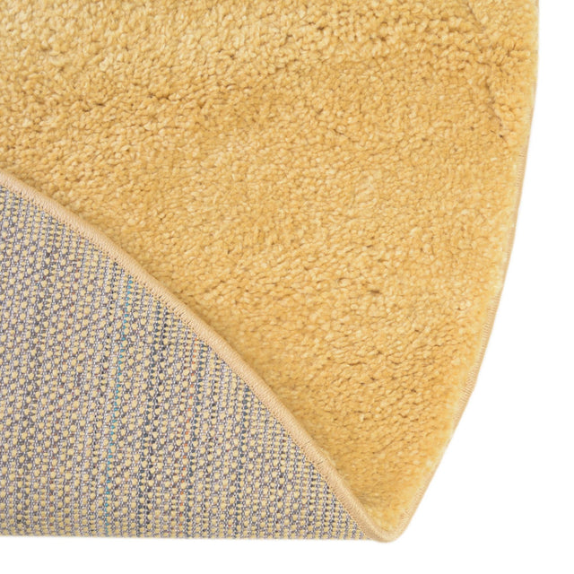 Yellow 8' x 8' Solo Round Area Rug Thick Soft Touch Fluffy & Plush Shaggy Pile Durable Minimalist Carpet for Classic Interior Design for Sale at Rug Engine