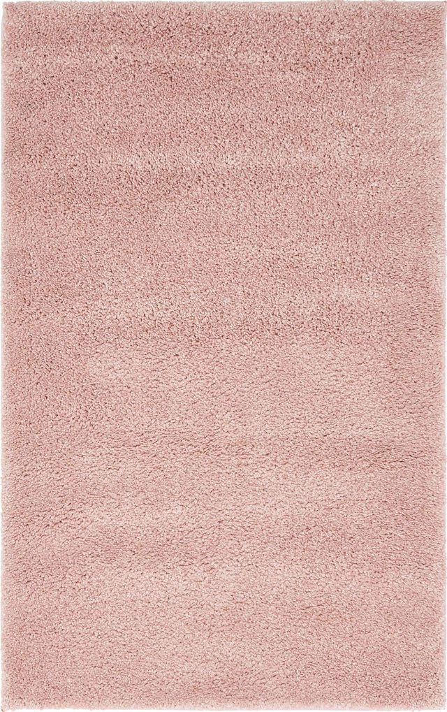 Pink 3' 3 x 5' 3 Solo Rectangle Area Rug Thick Soft Touch Fluffy & Plush Shaggy Pile Durable Minimalist Carpet for Classic Interior Design for Sale at Rug Engine