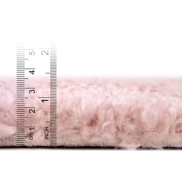 Pink 8' x 10' Solo Rectangle Area Rug Thick Soft Touch Fluffy & Plush Shaggy Pile Durable Minimalist Carpet for Classic Interior Design for Sale at Rug Engine