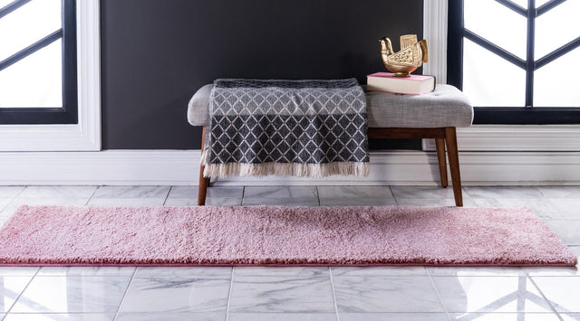 Pink 2' 2 x 13' 1 Solo Runner Area Rug Thick Soft Touch Fluffy & Plush Shaggy Pile Durable Minimalist Carpet for Classic Interior Design for Sale at Rug Engine