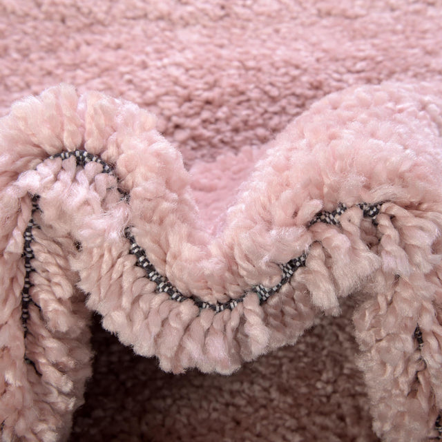 Pink 2' 2 x 6' 7 Solo Runner Area Rug Thick Soft Touch Fluffy & Plush Shaggy Pile Durable Minimalist Carpet for Classic Interior Design for Sale at Rug Engine
