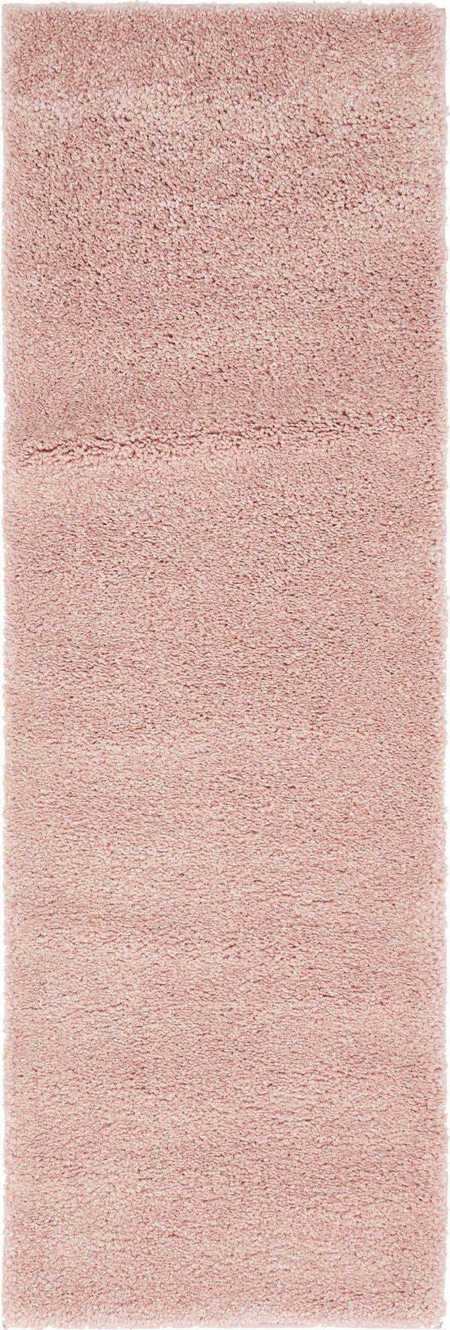 Pink 2' 2 x 6' 7 Solo Runner Area Rug Thick Soft Touch Fluffy & Plush Shaggy Pile Durable Minimalist Carpet for Classic Interior Design for Sale at Rug Engine