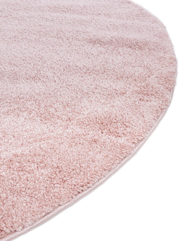 Pink 8' x 8' Solo Round Area Rug Thick Soft Touch Fluffy & Plush Shaggy Pile Durable Minimalist Carpet for Classic Interior Design for Sale at Rug Engine