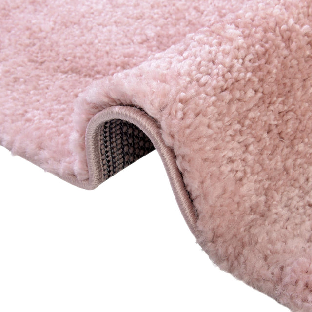 Pink 6' 1 x 6' 1 Solo Round Area Rug Thick Soft Touch Fluffy & Plush Shaggy Pile Durable Minimalist Carpet for Classic Interior Design for Sale at Rug Engine