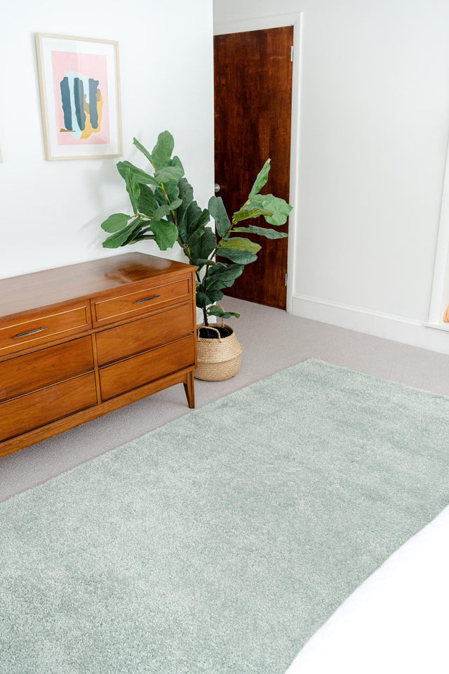 Sea Salt Blue 2' 2 x 3' 1 Solo Rectangle Area Rug Thick Soft Touch Fluffy & Plush Shaggy Pile Durable Minimalist Carpet for Classic Interior Design for Sale at Rug Engine