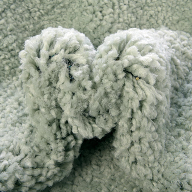 Sea Salt Blue 8' x 8' Solo Round Area Rug Thick Soft Touch Fluffy & Plush Shaggy Pile Durable Minimalist Carpet for Classic Interior Design for Sale at Rug Engine