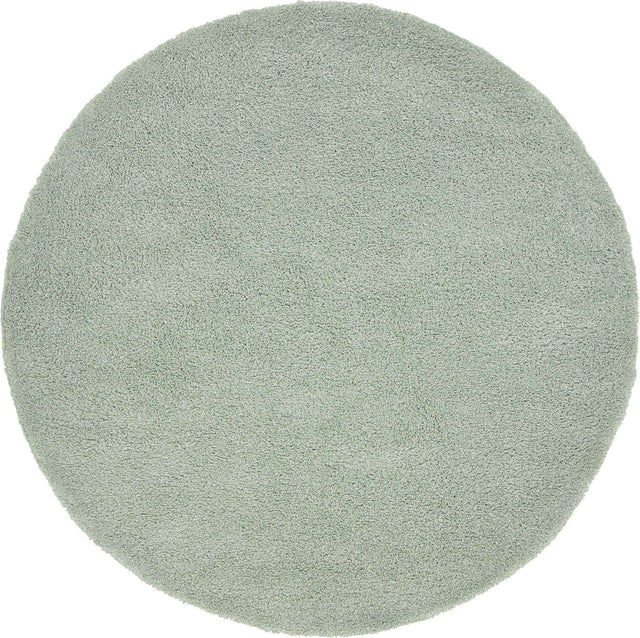 Sea Salt Blue 6' 1 x 6' 1 Solo Round Area Rug Thick Soft Touch Fluffy & Plush Shaggy Pile Durable Minimalist Carpet for Classic Interior Design for Sale at Rug Engine