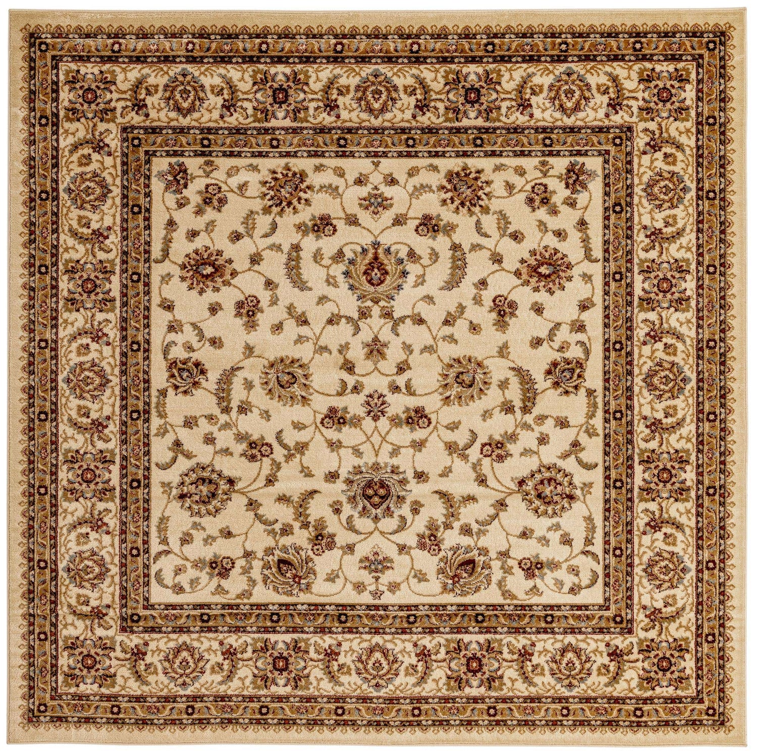 Cream 7' 10 x 7' 10 Voyage Square Area Rug