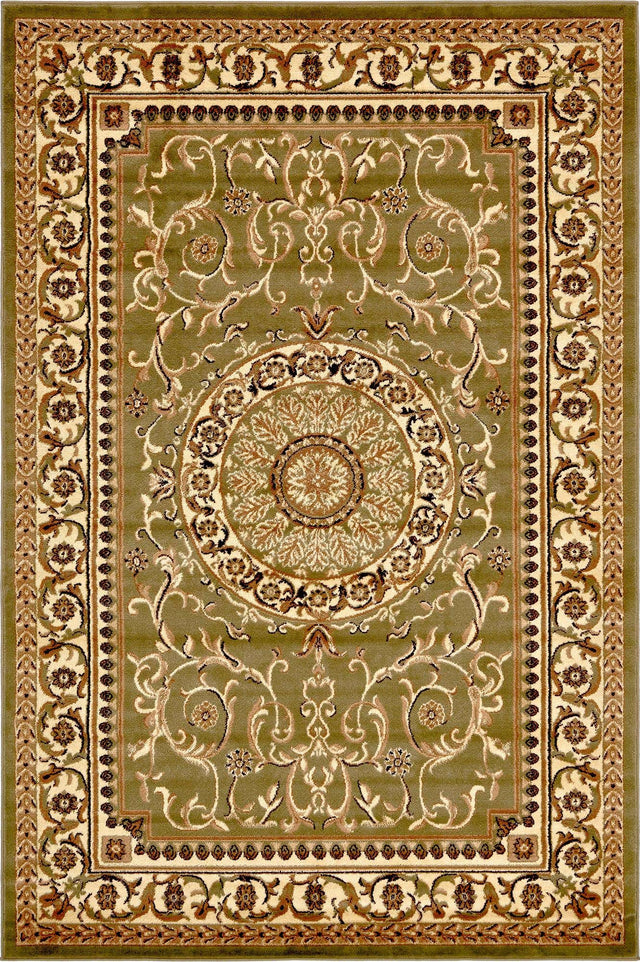 Light Green 6' 1 x 9' Versailles Rectangle Area Rug