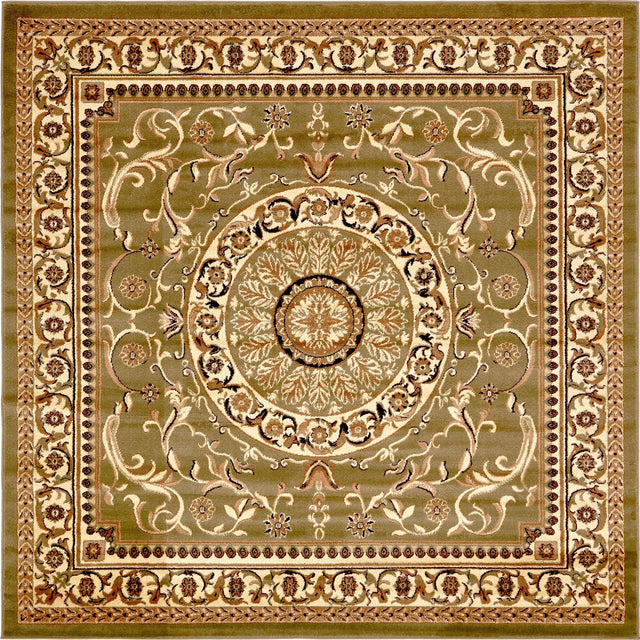 Light Green 7' 10 x 7' 10 Versailles Square Area Rug