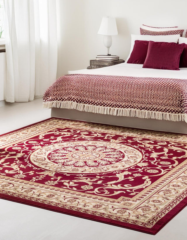 Red 7' 10 x 7' 10 Versailles Square Area Rug
