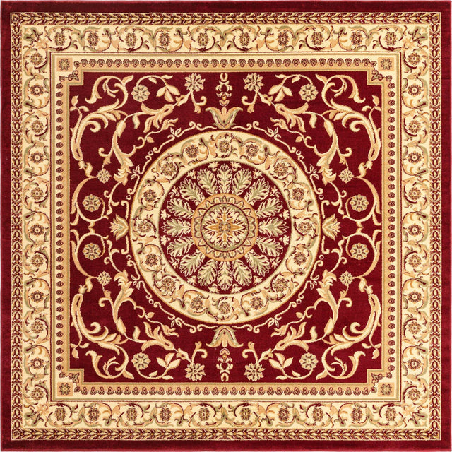 Red 7' 10 x 7' 10 Versailles Square Area Rug