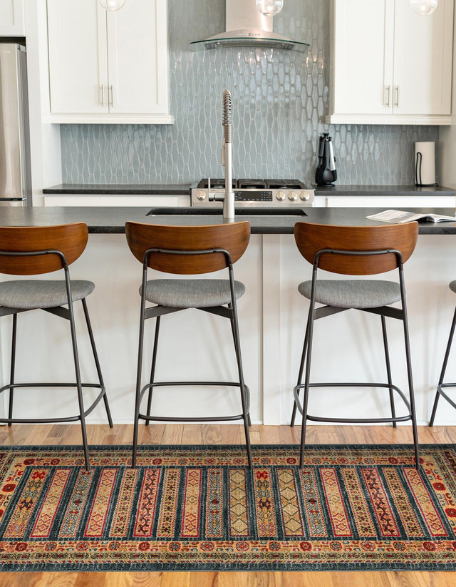 Blue 2' x 8' Fars Runner Area Rug 100% Polypropylene Unique Traditional Carpet for Classical Living, Dining Room & Office Spaces for Sale at Rug Engine