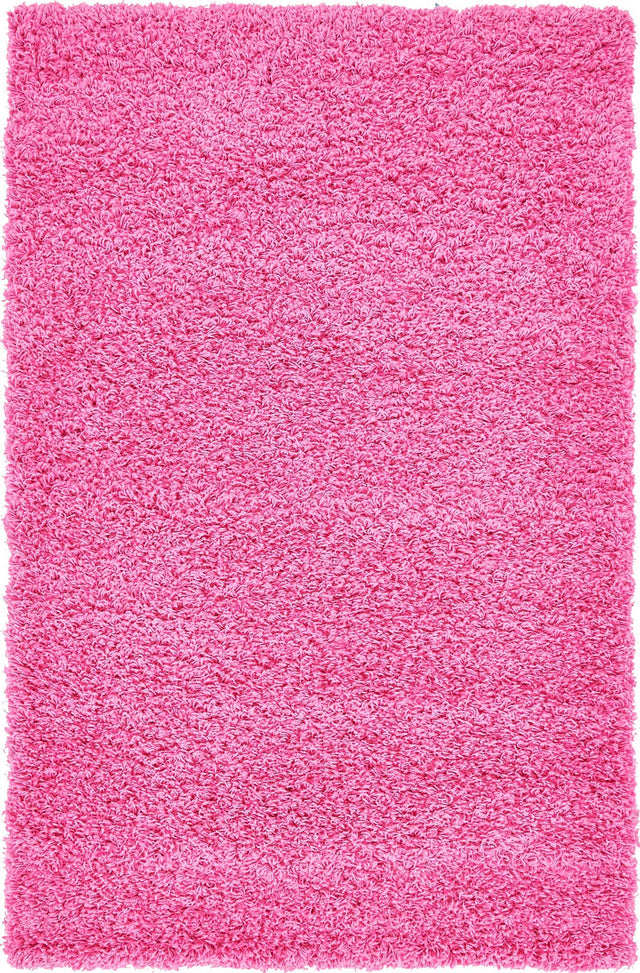 Taffy Pink 3' 1 x 5' 3 Solid Shag Rectangle Area Rug Thick Soft Touch Fluffy & Plush Shaggy Pile Durable Minimalist Carpet for Classic Interior Design for Sale at Rug Engine