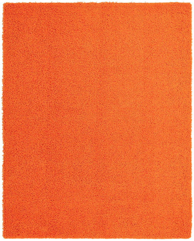 Tiger Orange 7' 10 x 10' Solid Shag Rectangle Area Rug Thick Soft Touch Fluffy & Plush Shaggy Pile Durable Minimalist Carpet for Classic Interior Design for Sale at Rug Engine