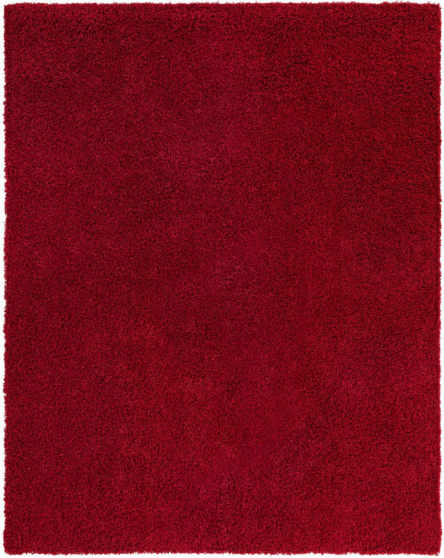 Cherry Red 7' 10 x 10' Solid Shag Rectangle Area Rug Thick Soft Touch Fluffy & Plush Shaggy Pile Durable Minimalist Carpet for Classic Interior Design for Sale at Rug Engine