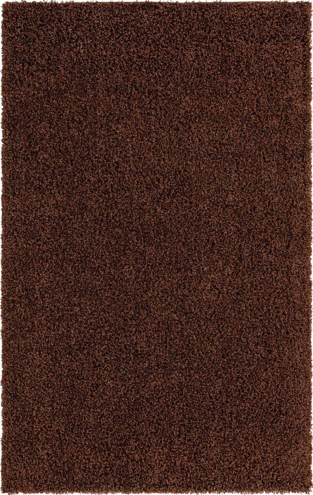 Chocolate Brown 3' 1 x 5' 3 Solid Shag Rectangle Area Rug Thick Soft Touch Fluffy & Plush Shaggy Pile Durable Minimalist Carpet for Classic Interior Design for Sale at Rug Engine