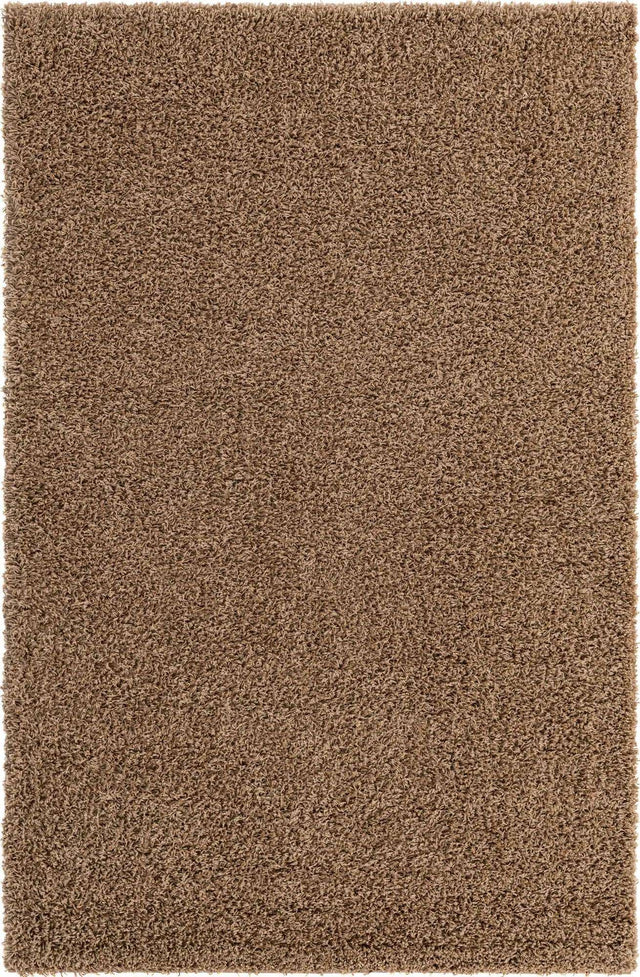 Sandy Brown 3' 1 x 5' 3 Solid Shag Rectangle Area Rug Thick Soft Touch Fluffy & Plush Shaggy Pile Durable Minimalist Carpet for Classic Interior Design for Sale at Rug Engine