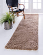 Sandy Brown 2' 7 x 10' Solid Shag Runner Area Rug Thick Soft Touch Fluffy & Plush Shaggy Pile