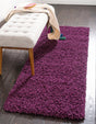 Eggplant Purple 2' 6 x 16' 5 Solid Shag Runner Rug